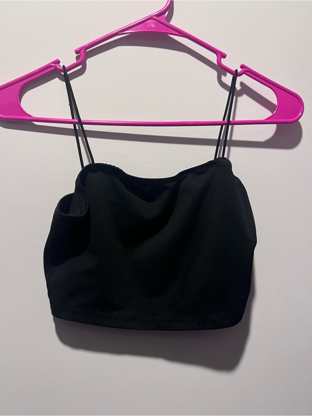 SHEIN Black Double Spaghetti Strap Cropped Cami